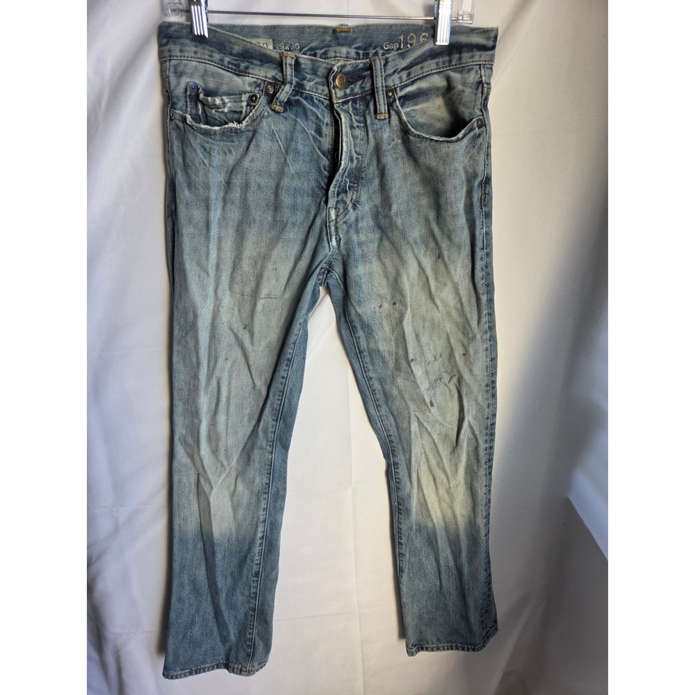 Gap 1969 Standard Jeans Mens Blue Light Wash Standard Mid Straight